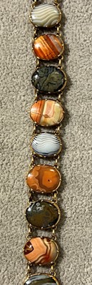 Lot 4 - A Georgian hardstone panel bracelet with a memorial clasp