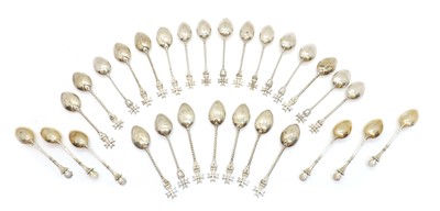 Lot 35 - A group of Maltese cross silver teaspoons