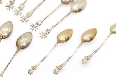 Lot 35 - A group of Maltese cross silver teaspoons