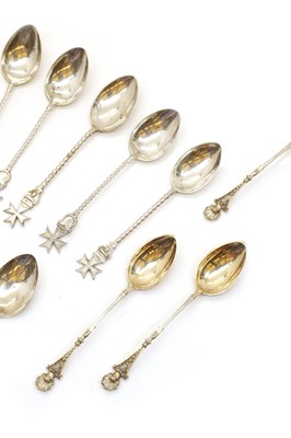 Lot 35 - A group of Maltese cross silver teaspoons