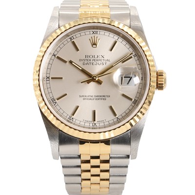 Lot 356 - A gentlemen's bi-metal Rolex Datejust automatic bracelet watch, c.1999