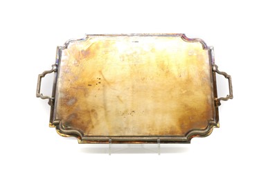 Lot 28 - A large silver twin handled tray