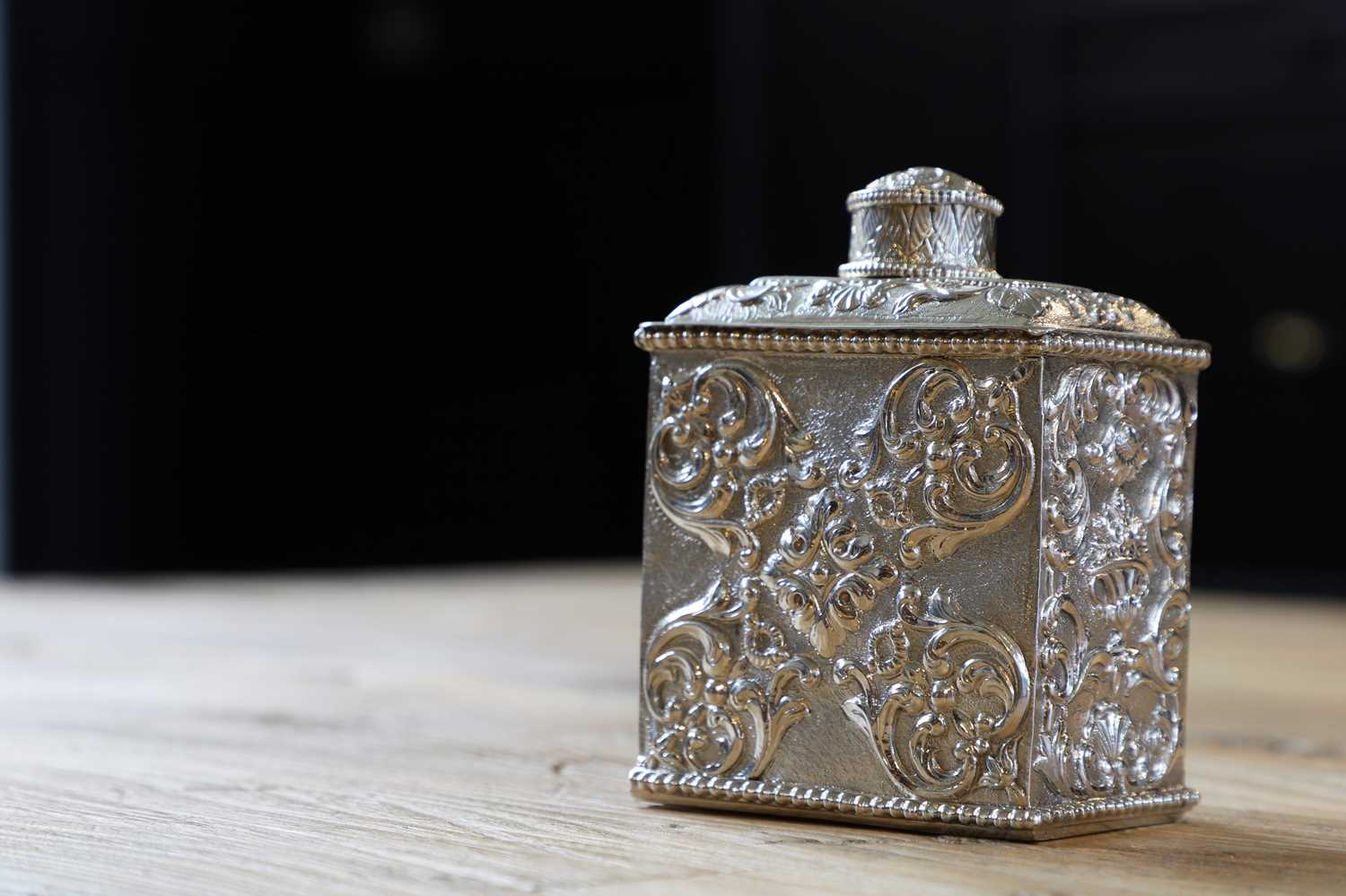 Lot 233 - A silver tea caddy,