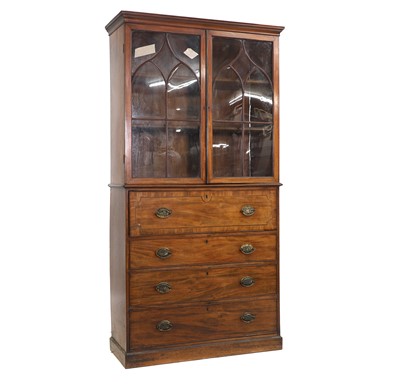 Lot 421 - A mahogany secretaire bookcase