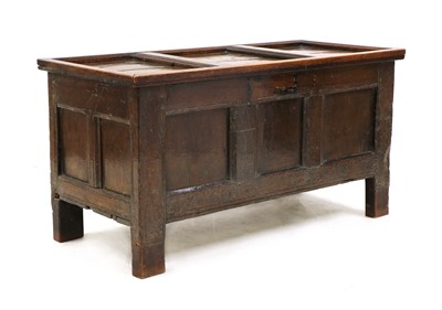 Lot 466 - An oak three-panel coffer