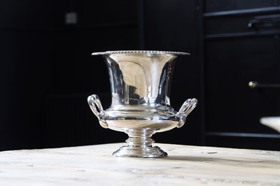 Lot 263 - A silver-plated two-handled wine cooler