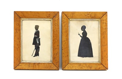 Lot 482 - A pair of Victorian silhouette portraits