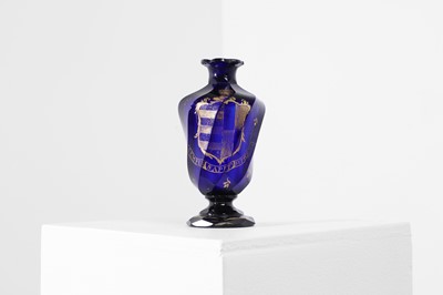 Lot 48 - A cobalt blue glass vase or cruet bottle