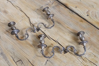 Lot 262 - Two pairs of Victorian two-light silver candelabra branches