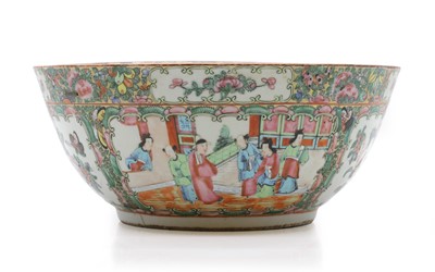 Lot 126 - A Chinese Canton famille rose punch bowl