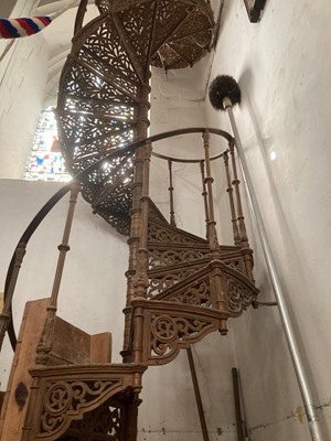 Lot 375 - A Victorian cast iron spiral staircase