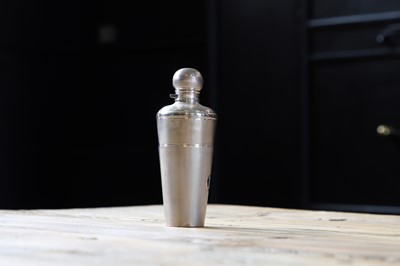 Lot 249 - A Victorian silver engine-turned tapering flask