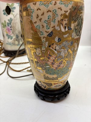 Lot 275 - A pair of Chinese porcelain table lamps