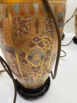 Lot 275 - A pair of Chinese porcelain table lamps