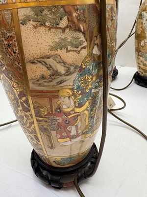 Lot 275 - A pair of Chinese porcelain table lamps