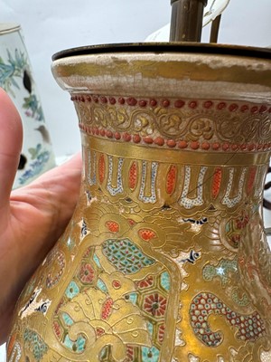 Lot 275 - A pair of Chinese porcelain table lamps