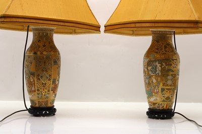 Lot 275 - A pair of Chinese porcelain table lamps