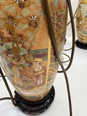 Lot 275 - A pair of Chinese porcelain table lamps