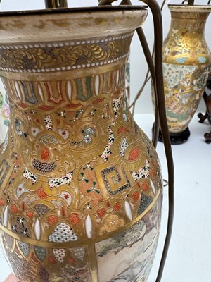 Lot 275 - A pair of Chinese porcelain table lamps