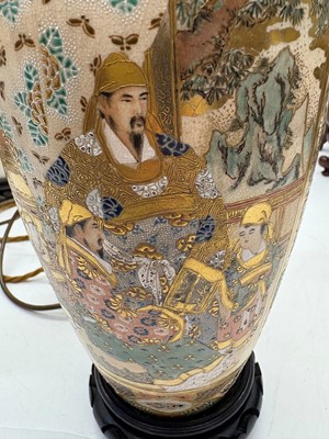 Lot 275 - A pair of Chinese porcelain table lamps