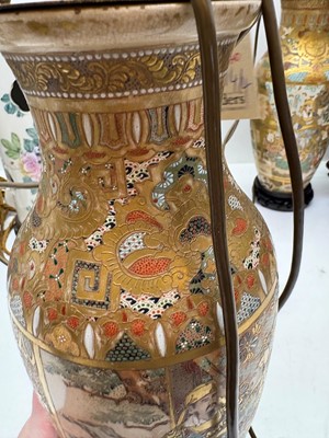 Lot 275 - A pair of Chinese porcelain table lamps