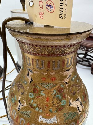 Lot 275 - A pair of Chinese porcelain table lamps