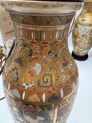 Lot 275 - A pair of Chinese porcelain table lamps