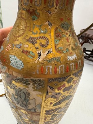 Lot 275 - A pair of Chinese porcelain table lamps