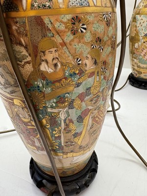Lot 275 - A pair of Chinese porcelain table lamps