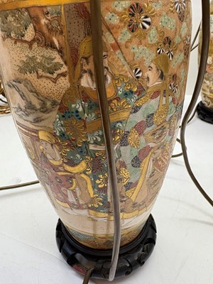 Lot 275 - A pair of Chinese porcelain table lamps