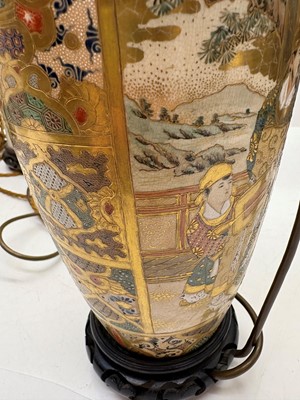 Lot 275 - A pair of Chinese porcelain table lamps