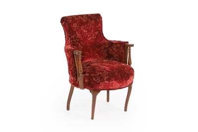 Lot 510 - A mahogany and crimson upholstered chair