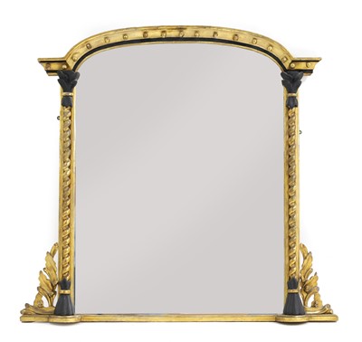 Lot 548 - A Victorian giltwood and ebonised mirror