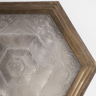 Lot 153 - An Art Deco moulded glass and bronze wall light