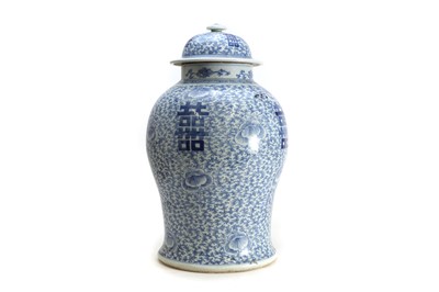 Lot 376 - A Chinese blue and white jar and cover