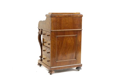 Lot 370 - A Victorian walnut piano top Davenport desk