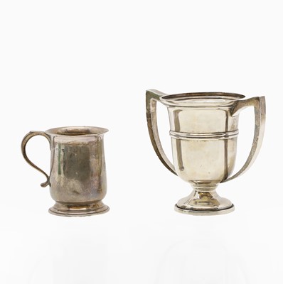 Lot 49 - A silver twin-handled cup