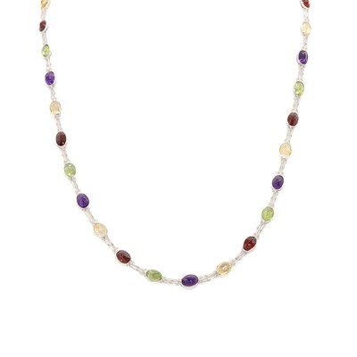 Lot 1259 - A varicoloured gemstone necklace