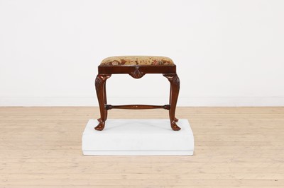 Lot 637 - A George II-style walnut stool