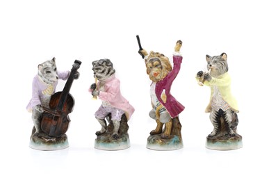 Lot 95 - A four piece porcelain animal band