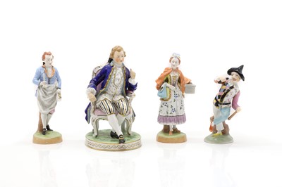 Lot 86 - A group of four Dresden porcelain figures