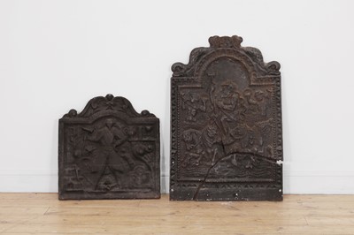 Lot 203 - Two cast iron firebacks