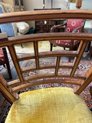 Lot 454 - A set of four Victorian Aesthetic period satinwood side chairs by Howard & Sons