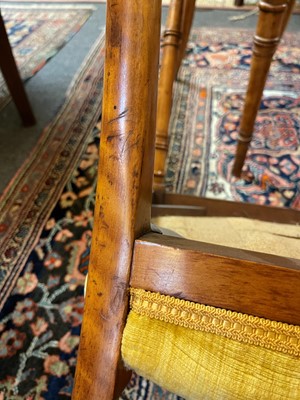 Lot 454 - A set of four Victorian Aesthetic period satinwood side chairs by Howard & Sons