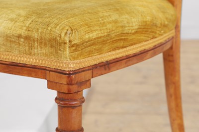 Lot 454 - A set of four Victorian Aesthetic period satinwood side chairs by Howard & Sons