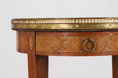 Lot 407 - A Louis XVI-style kingwood, rosewood and parquetry-inlaid lamp table