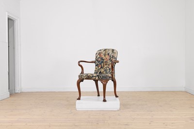 Lot 392 - A George I walnut shepherd's crook armchair