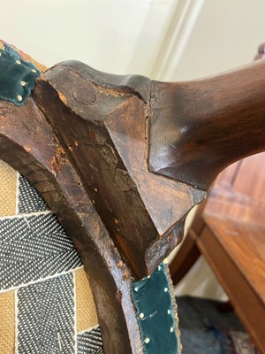 Lot 392 - A George I walnut shepherd's crook armchair