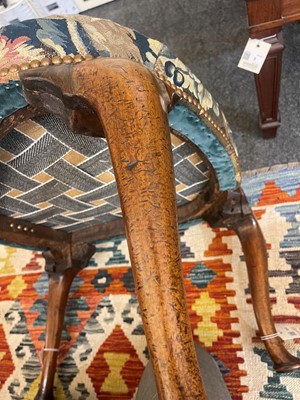 Lot 392 - A George I walnut shepherd's crook armchair