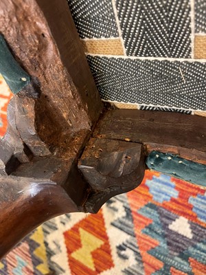 Lot 392 - A George I walnut shepherd's crook armchair